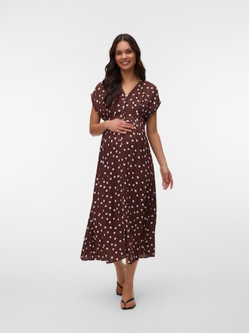 Vero Moda Maternity Košeľové šaty 'VMMELISA' - Hnedá: predná strana
