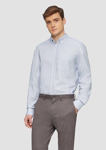 s.Oliver BLACK LABEL Regular fit Button Up Shirt in Blue: front