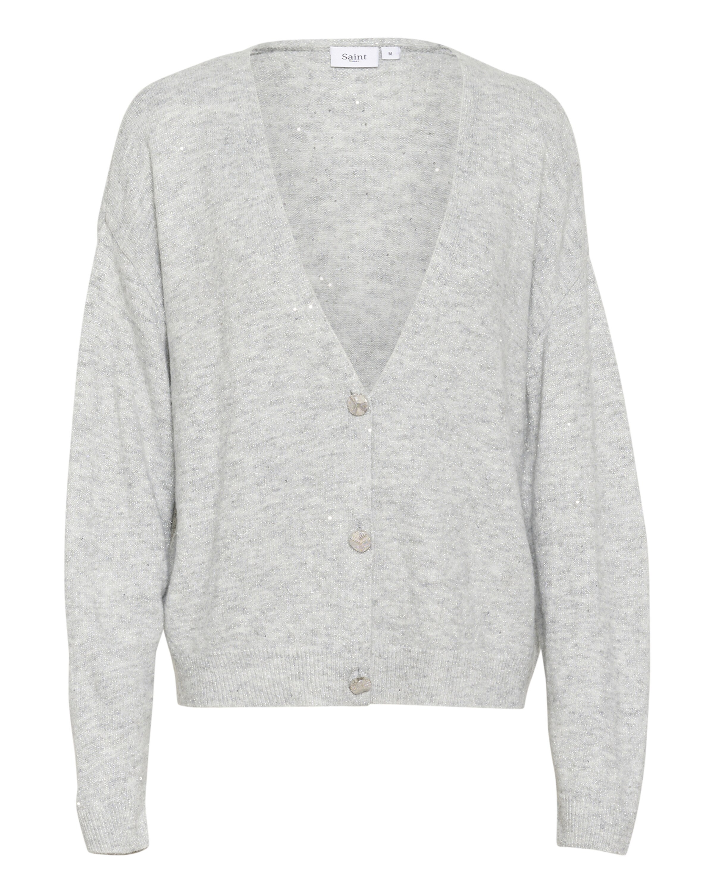 SAINT TROPEZ Strickjacke 'Haya' in Grau: Vorderseite