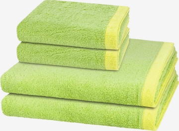 Cawö Handdoek 'Lifestyle Splash' in Groen: voorkant
