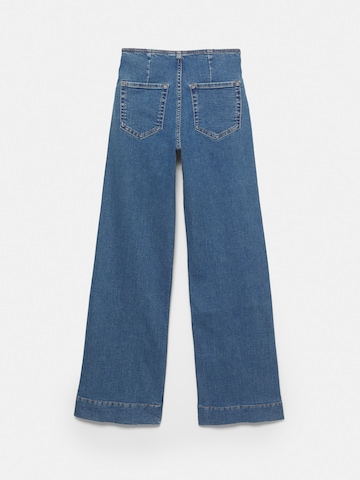 Pull&Bear Wide leg Jeans i blå