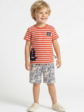 SIGIKID Regular Trousers 'Bermuda Ahoi Little Pirate' in Beige