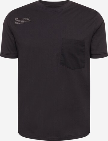 T-Shirt !Solid en noir : devant