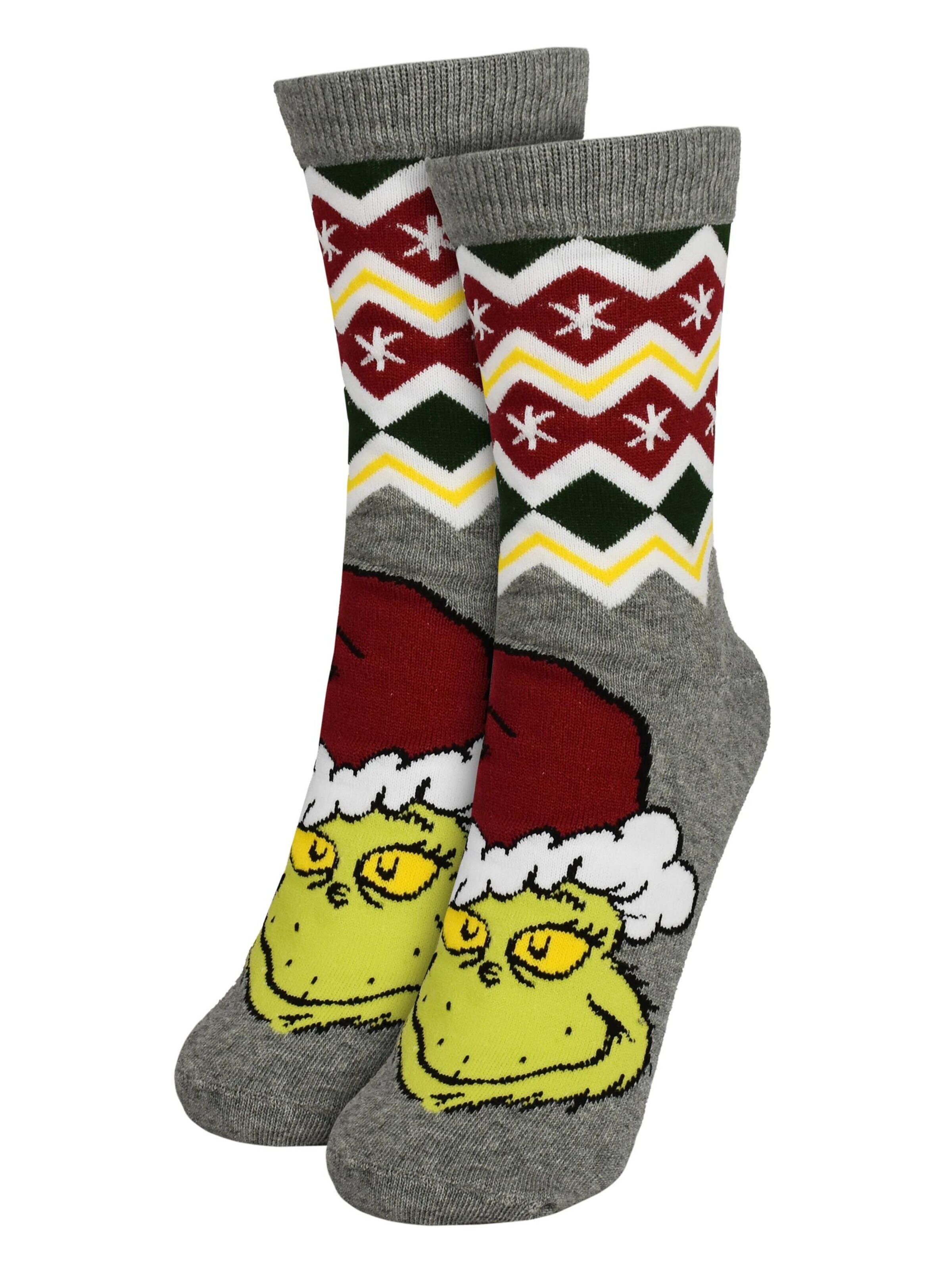 The Grinch Socks 'XMAS' in Grey: front