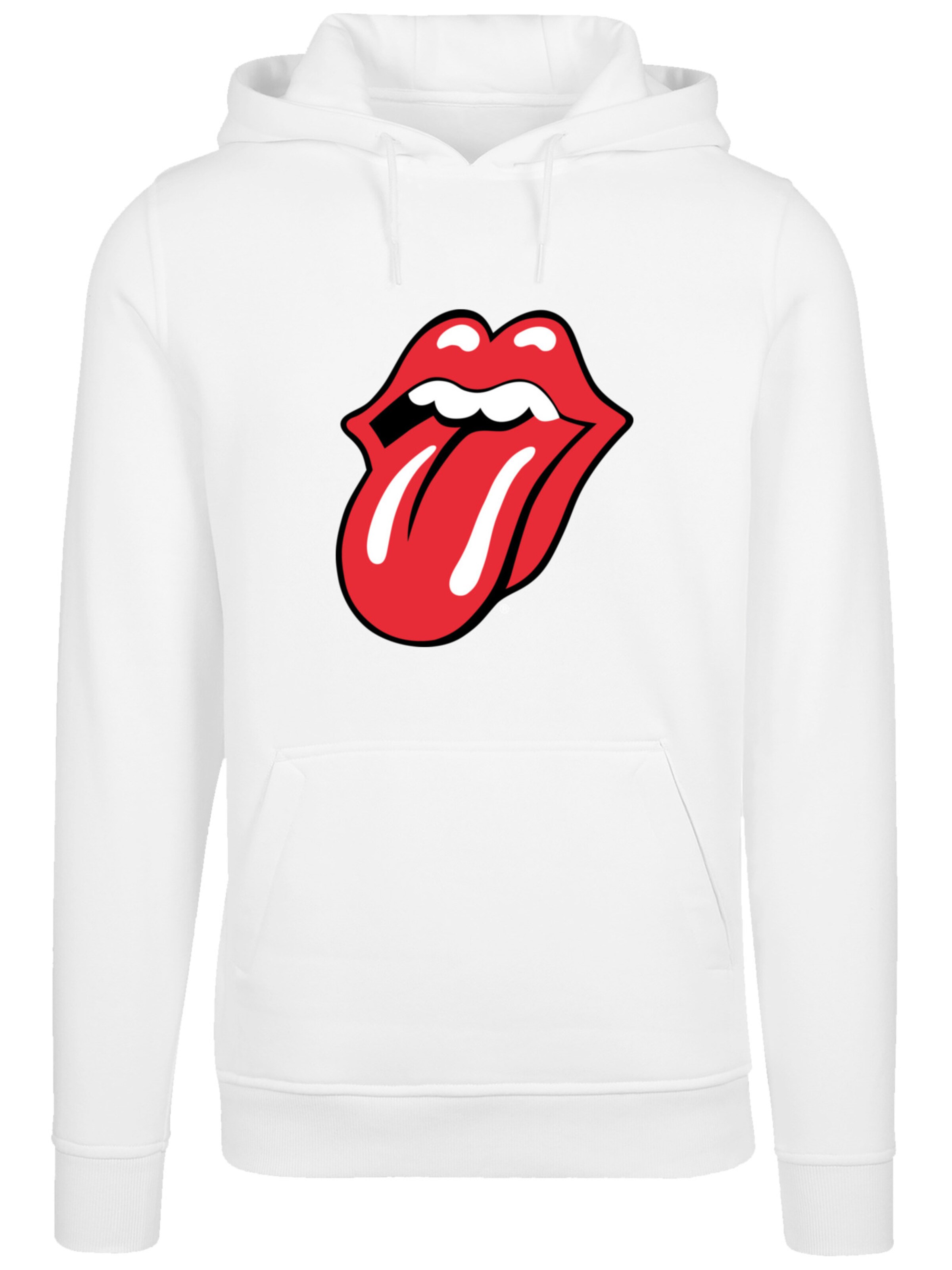 Sweat-shirt 'The Rolling Stones Classic Zunge Rock Musik Band' F4NT4STIC en blanc : devant