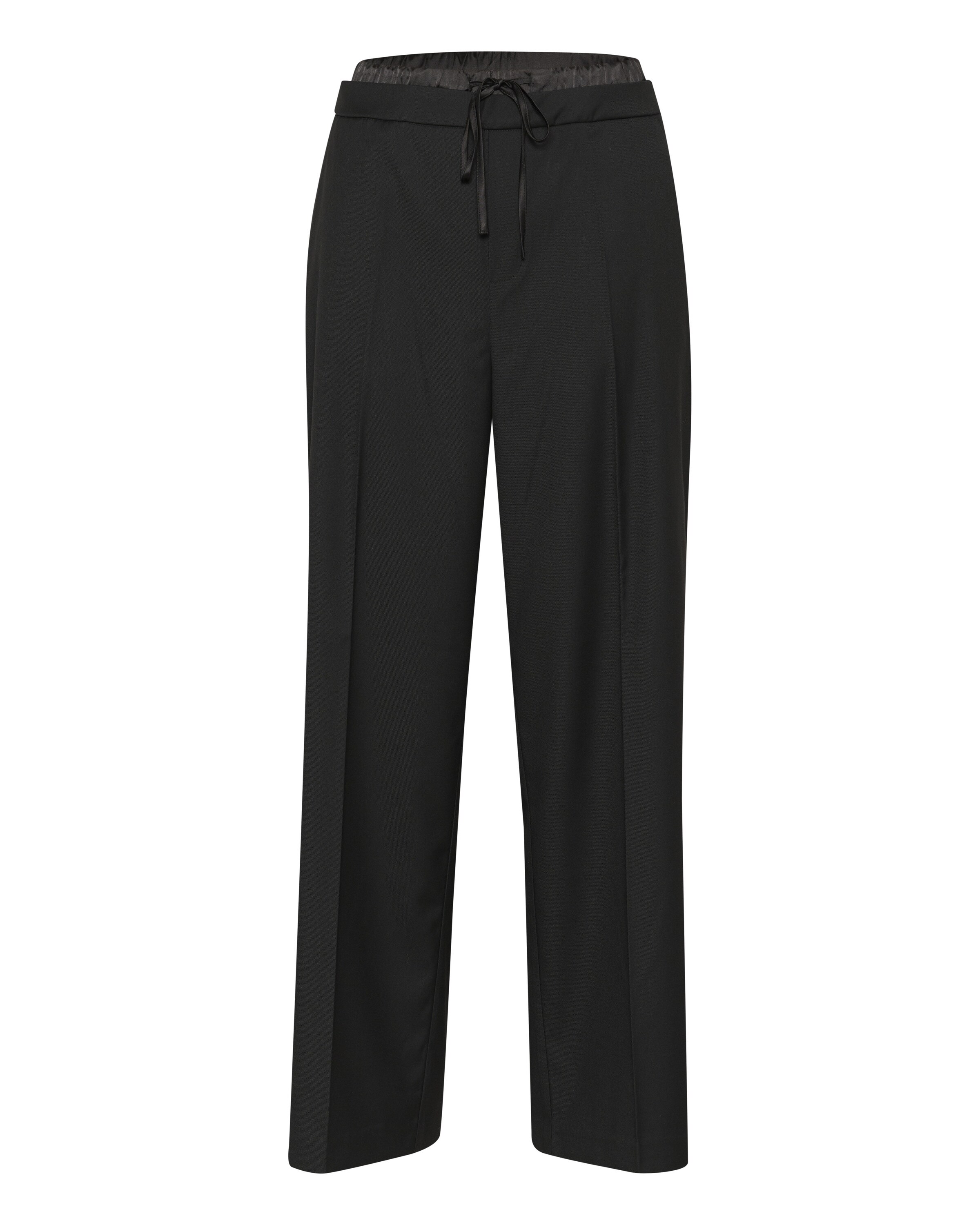 Kaffe Wide Leg Bügelfaltenhose 'Vindy' in Schwarz: Vorderseite