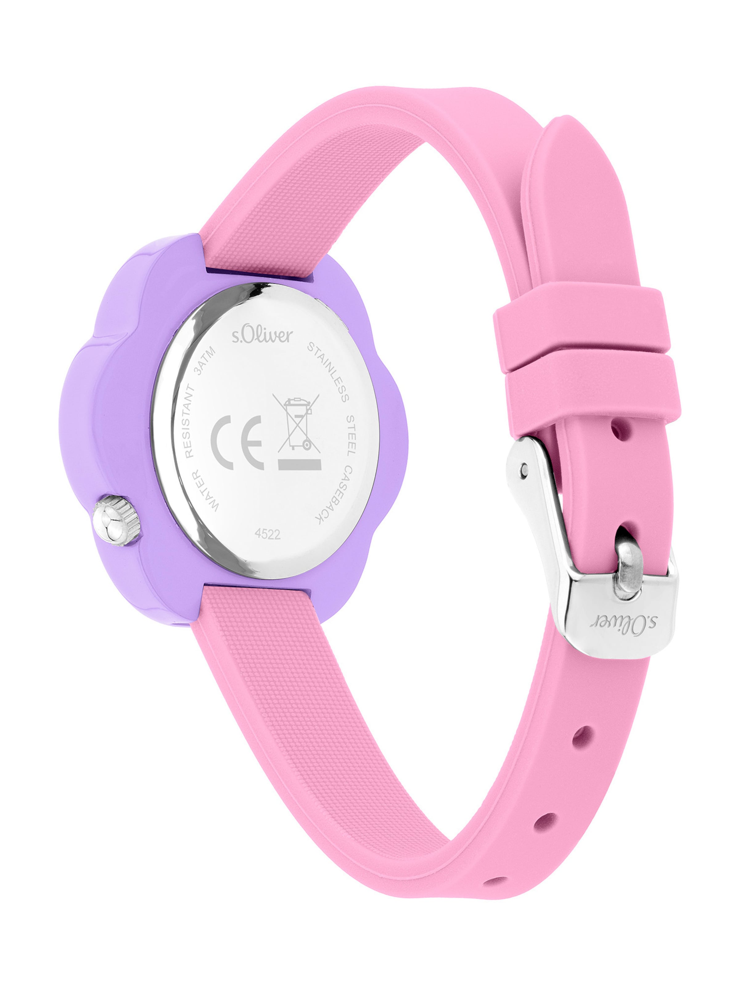 s.Oliver Watch 'Flower Power' in Pink