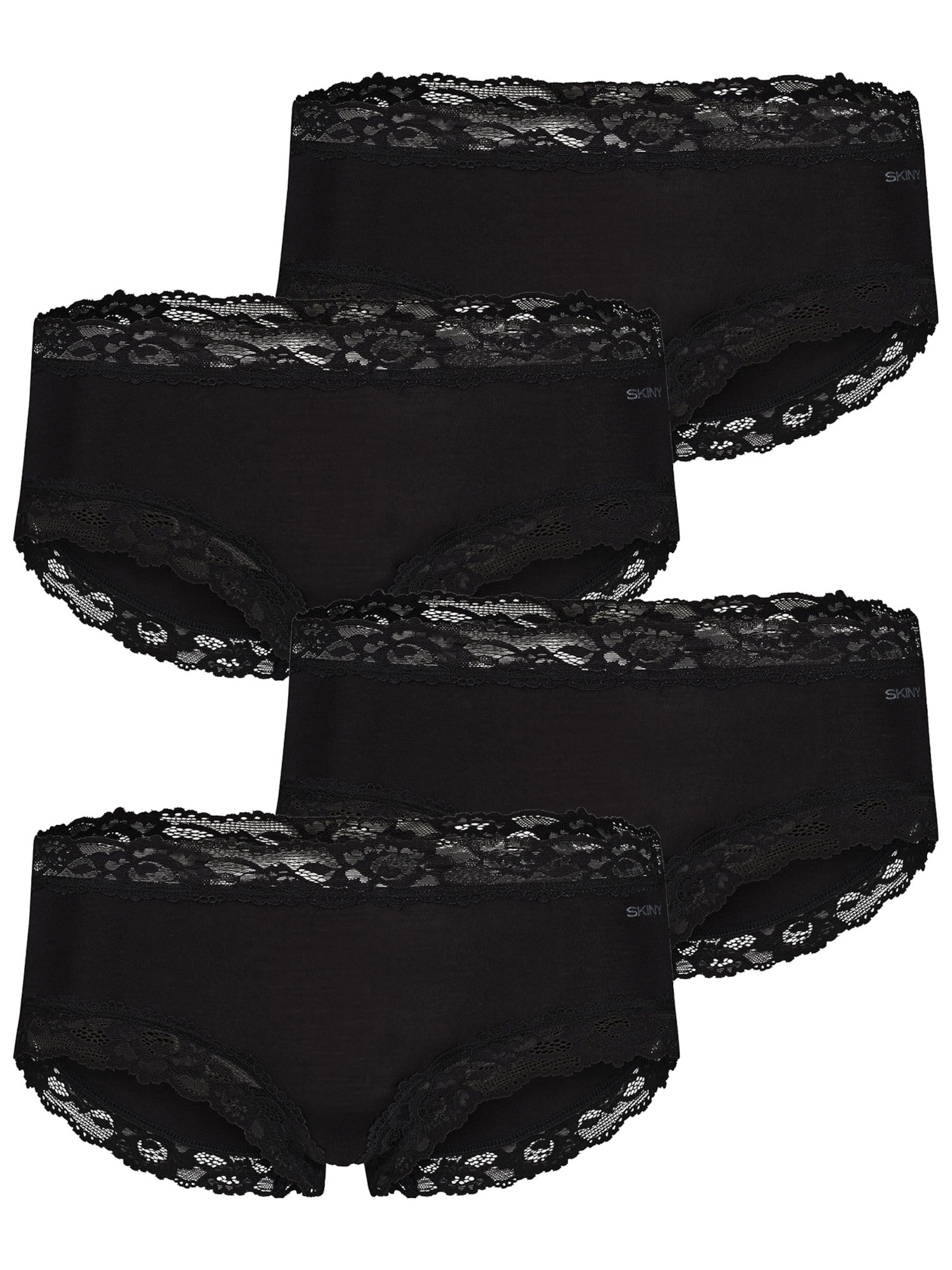 Skiny Panty ' Modal Lace ' in Schwarz: Vorderseite