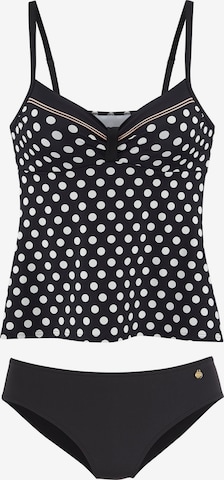 LASCANABustier Tankini - crna boja: prednji dio