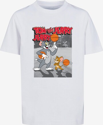 ABSOLUTE CULT Shirt 'Tom And Jerry - Basketball Buddies' in White: front