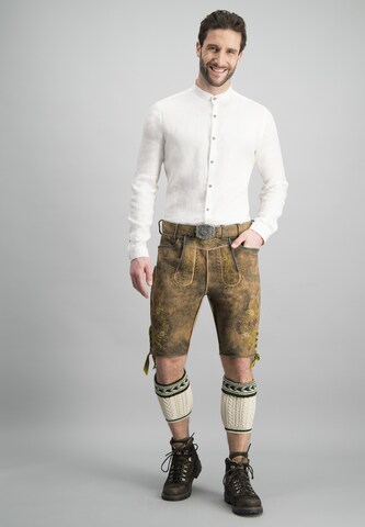 STOCKERPOINT - Ajuste estrecho Camisa tradicional 'Friedrich' en blanco