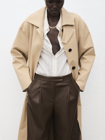 MANGO Wide Leg Hose 'Riga' in Braun