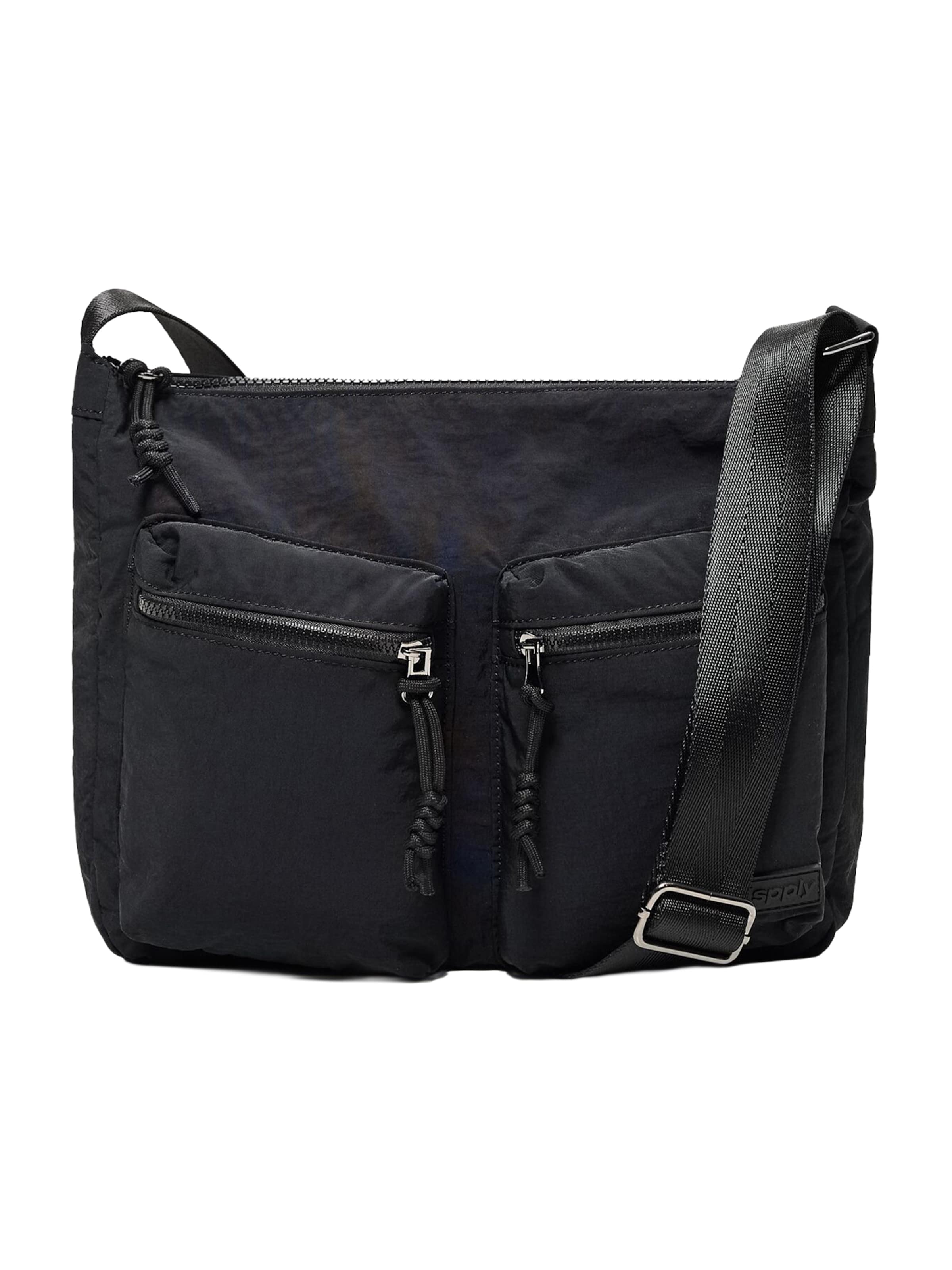 Sac à bandoulière Bershka en noir : devant