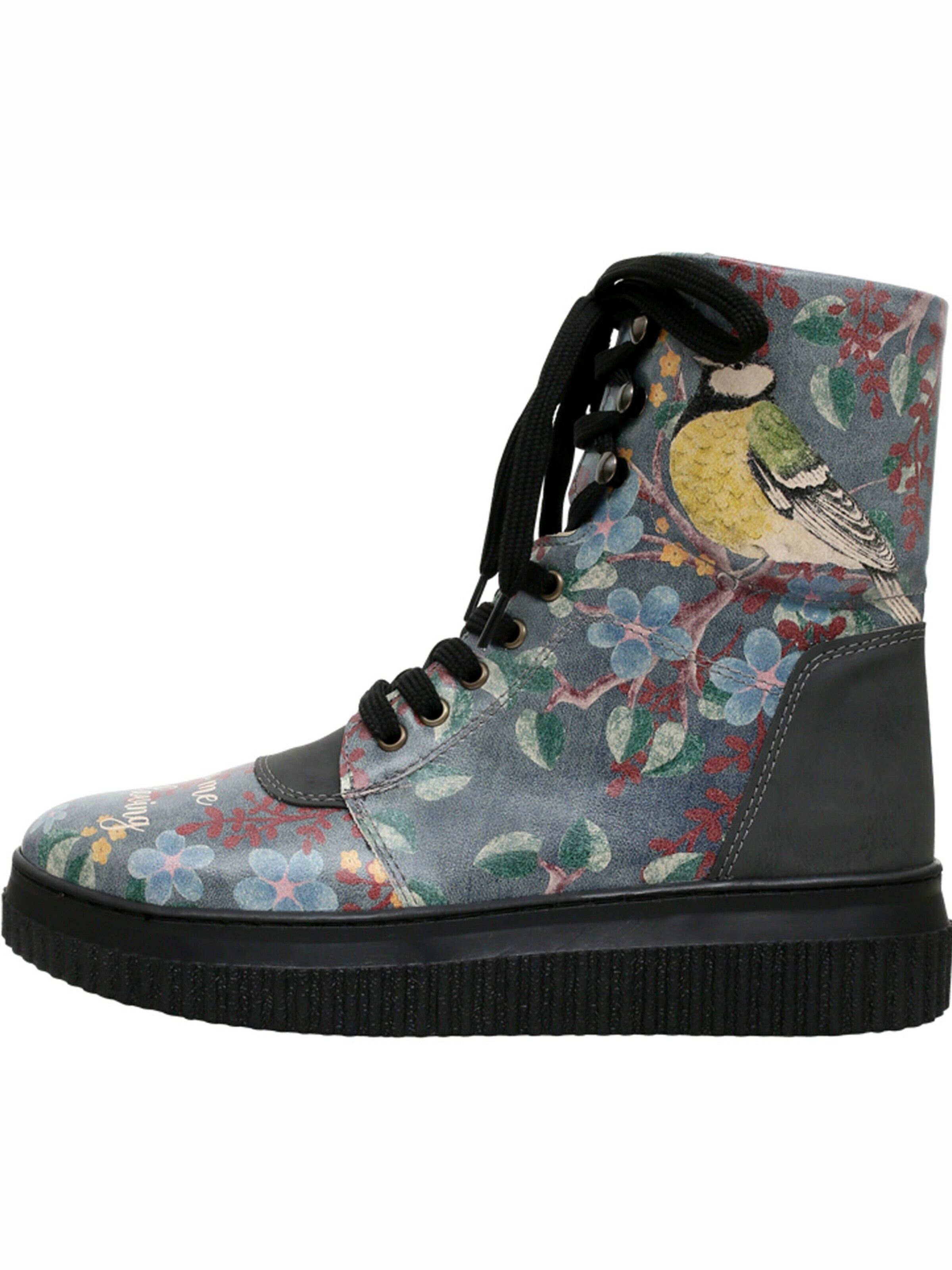 Dogo Shoes Lace-Up Ankle Boots in Grey: front