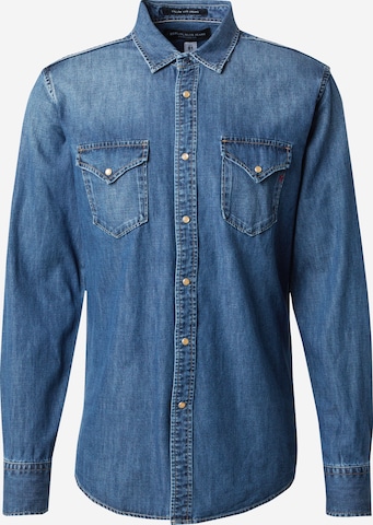 REPLAY Regular fit Button Up Shirt in Blue: front