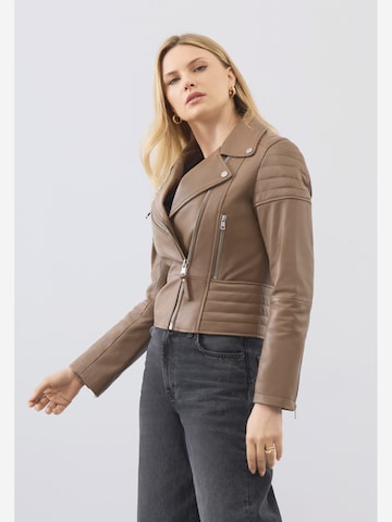 Bolongaro Trevor Between-season jacket ' Jasmine Biker ' in Brown: front