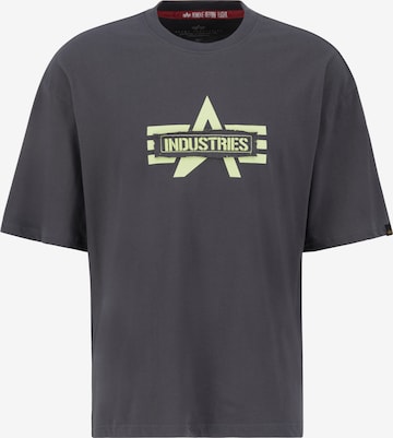 ALPHA INDUSTRIES Tričko - Sivá: predná strana
