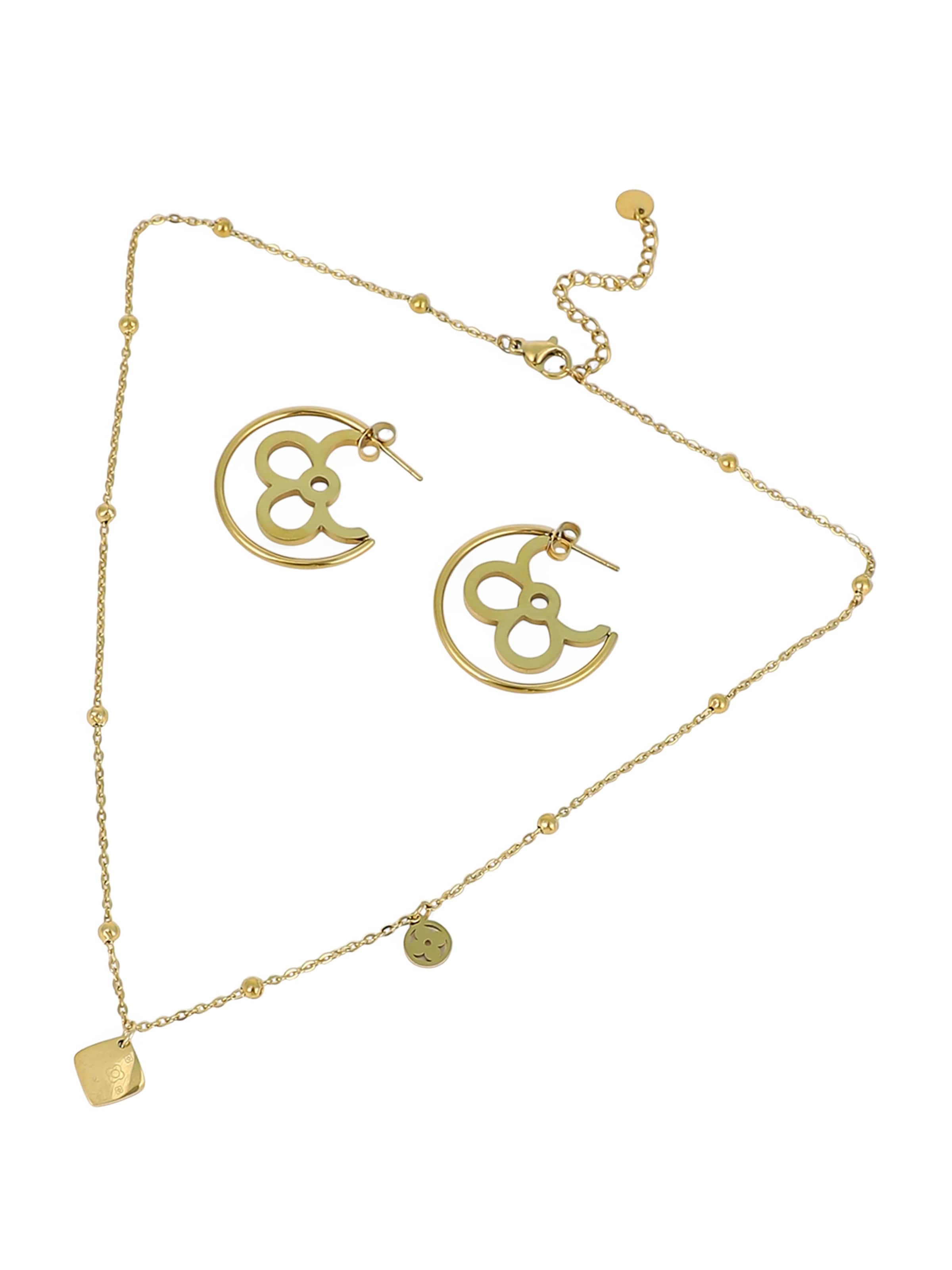 SOHI Sieraden set 'Pankhuri' in Goud: voorkant