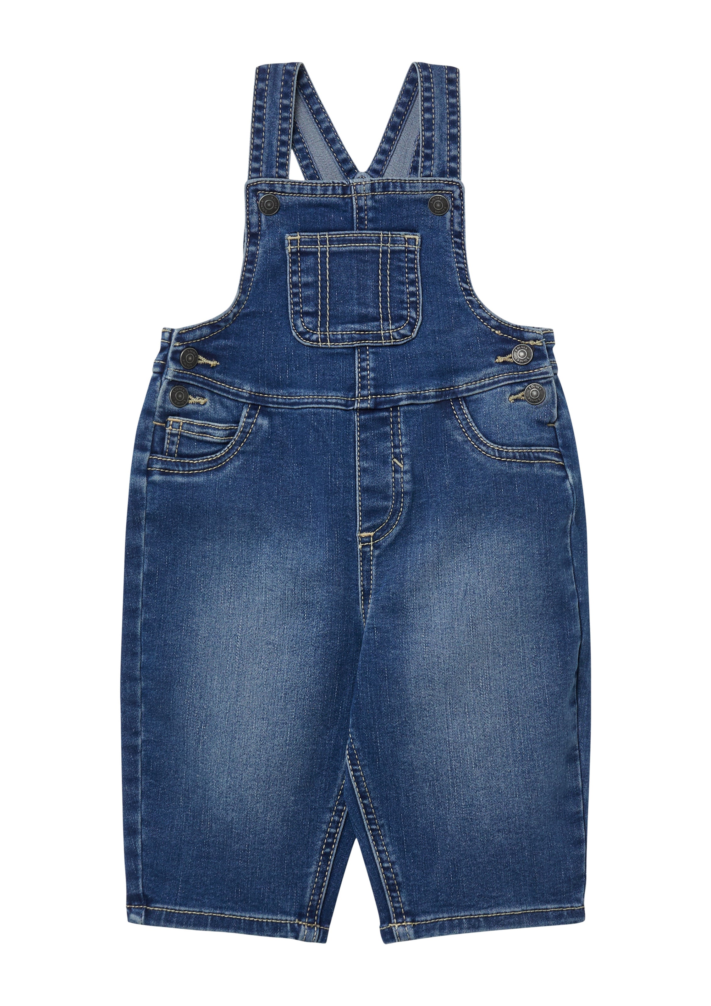 s.Oliver Loosefit Latzjeans in Blau: Vorderseite