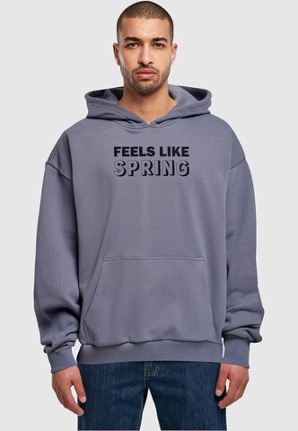 Merchcode Sweatshirt 'Spring - Feels Like' in Blauw: voorkant