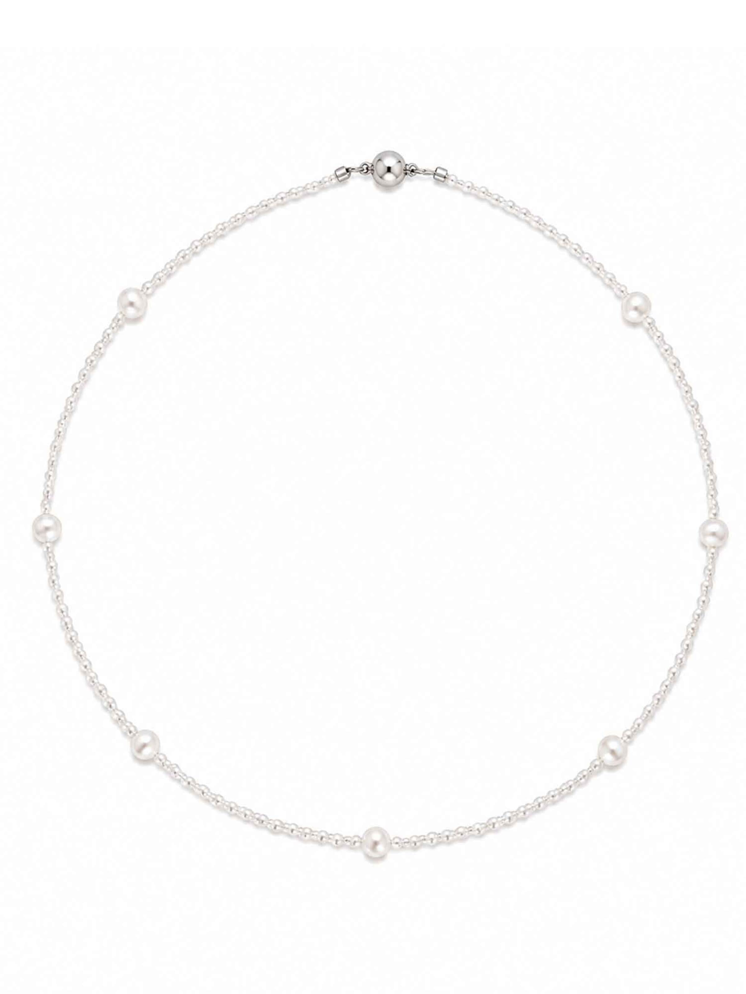 RteRme - Cadena 'Magnetic Clasp Pearl Necklace' en blanco: frente