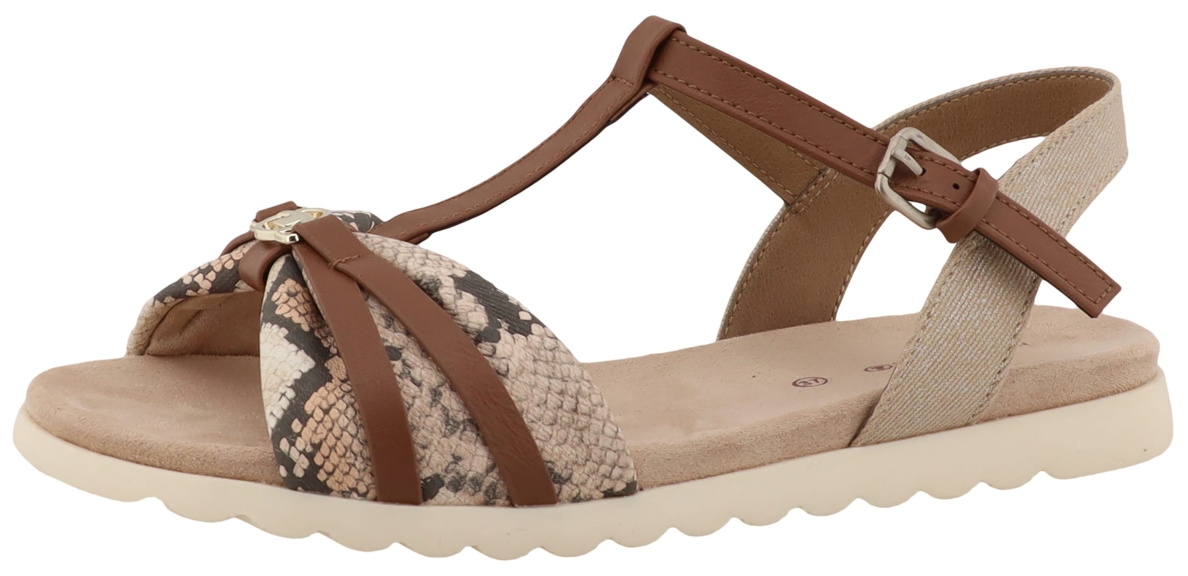 TOM TAILOR Strap Sandals in Beige: front