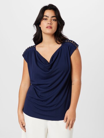 Lauren Ralph Lauren Plus Top 'PRIYANNE' in Blauw: voorkant