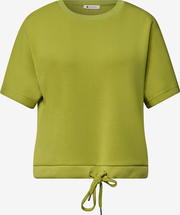 STREET ONE T-Shirt mit Rundhals im Silk-Look in Grün: Vorderseite