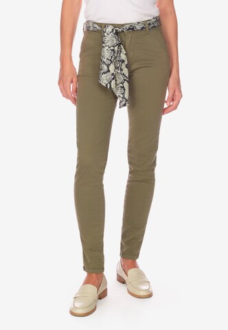 Le Temps Des Cerises Regular Chino Pants 'DYLI 5' in Green: front