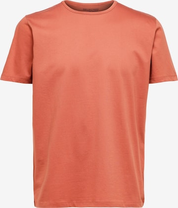 T-Shirt 'FRANK' SELECTED HOMME en orange : devant