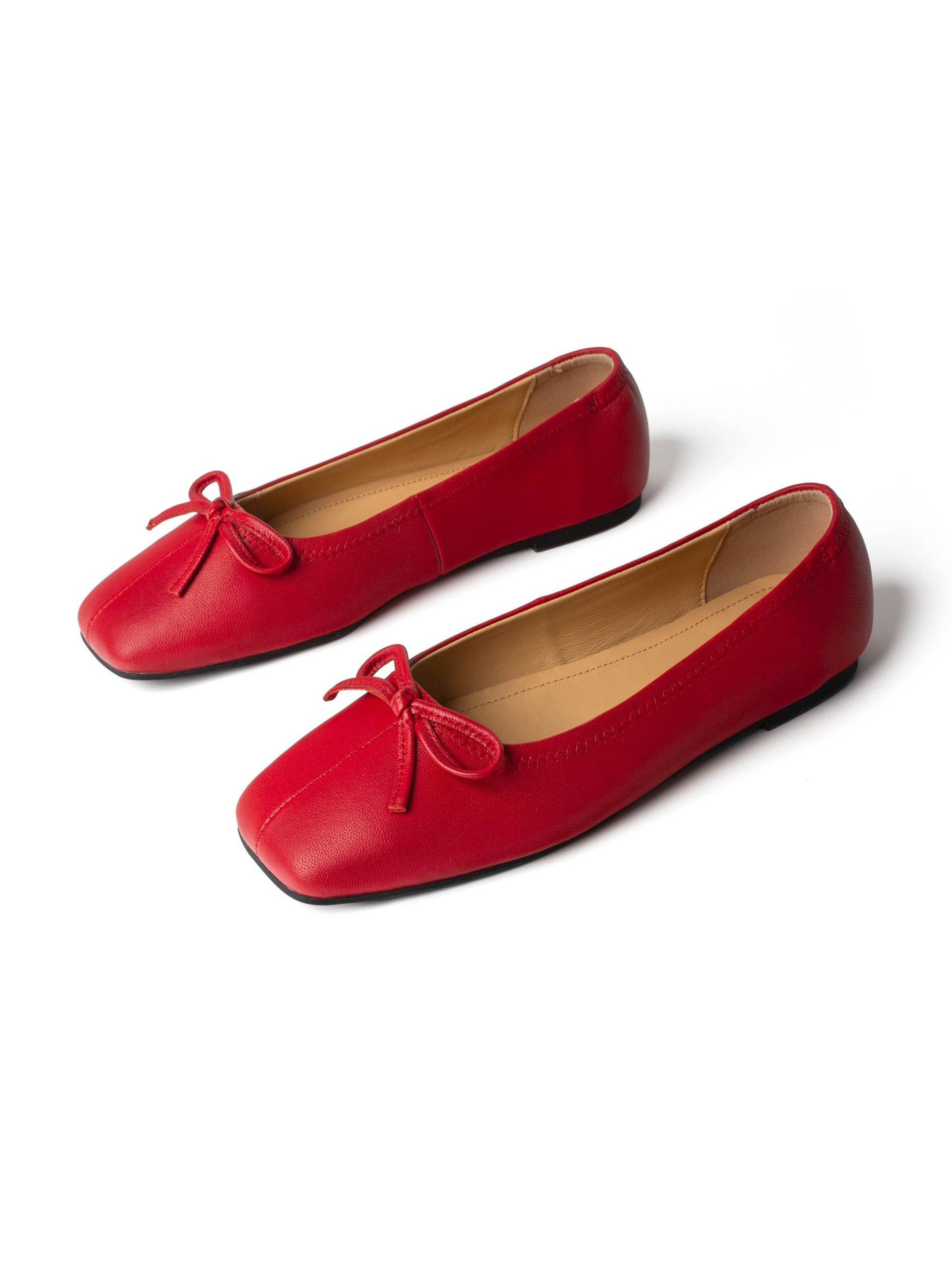 L37 HANDMADE SHOES Ballerinasko 'GOLDEN HOURS WE HAD' i rød