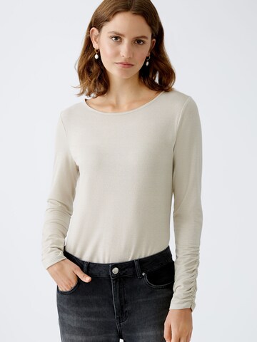 OUI Shirt in Beige: voorkant