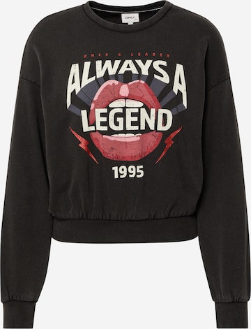 ONLY Sweatshirt 'LUCINDA' i svart: framsida