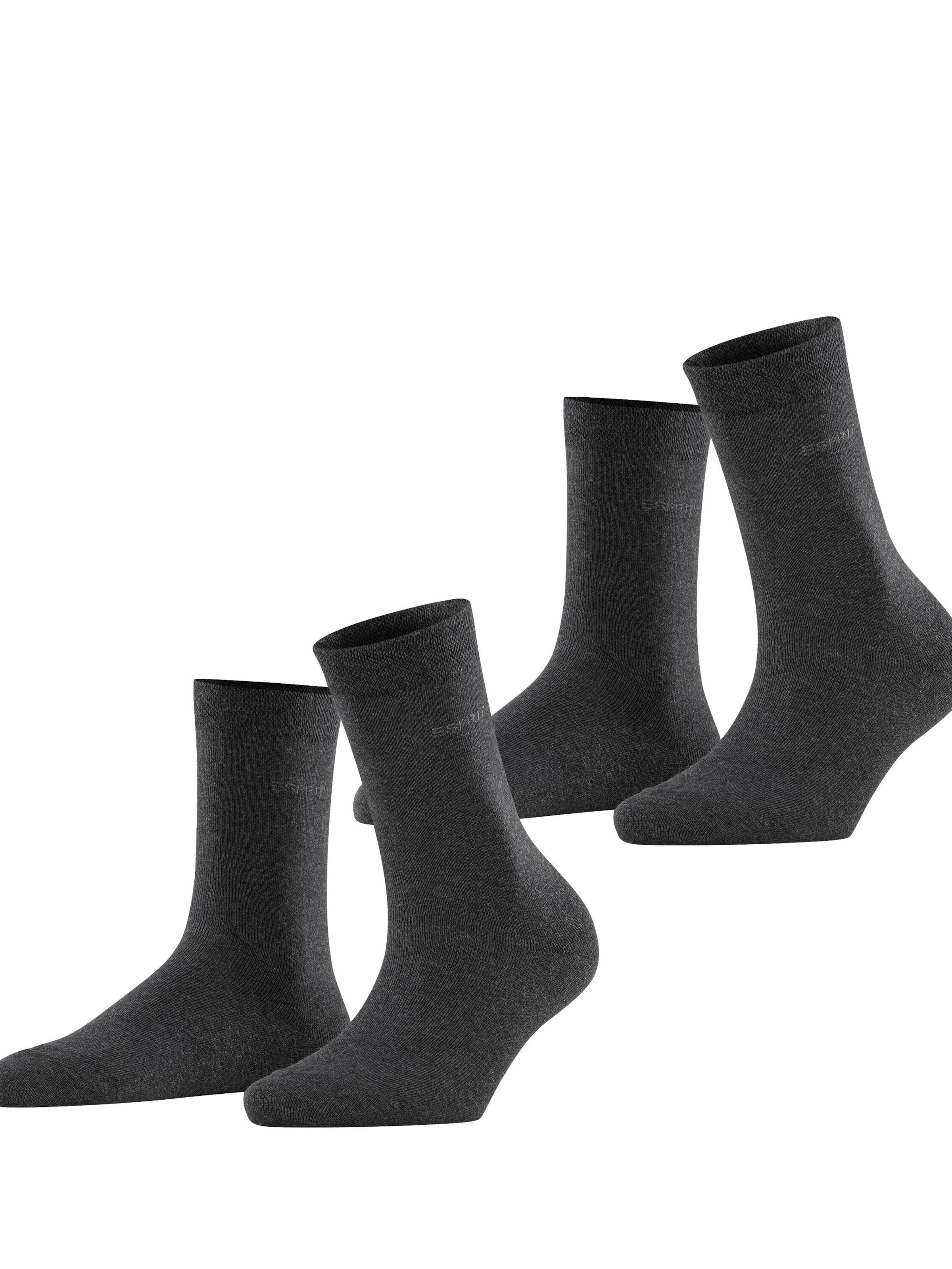 ESPRIT Socken 'Basic Easy 2-Pack'‌‌‌ in Grau: Vorderseite