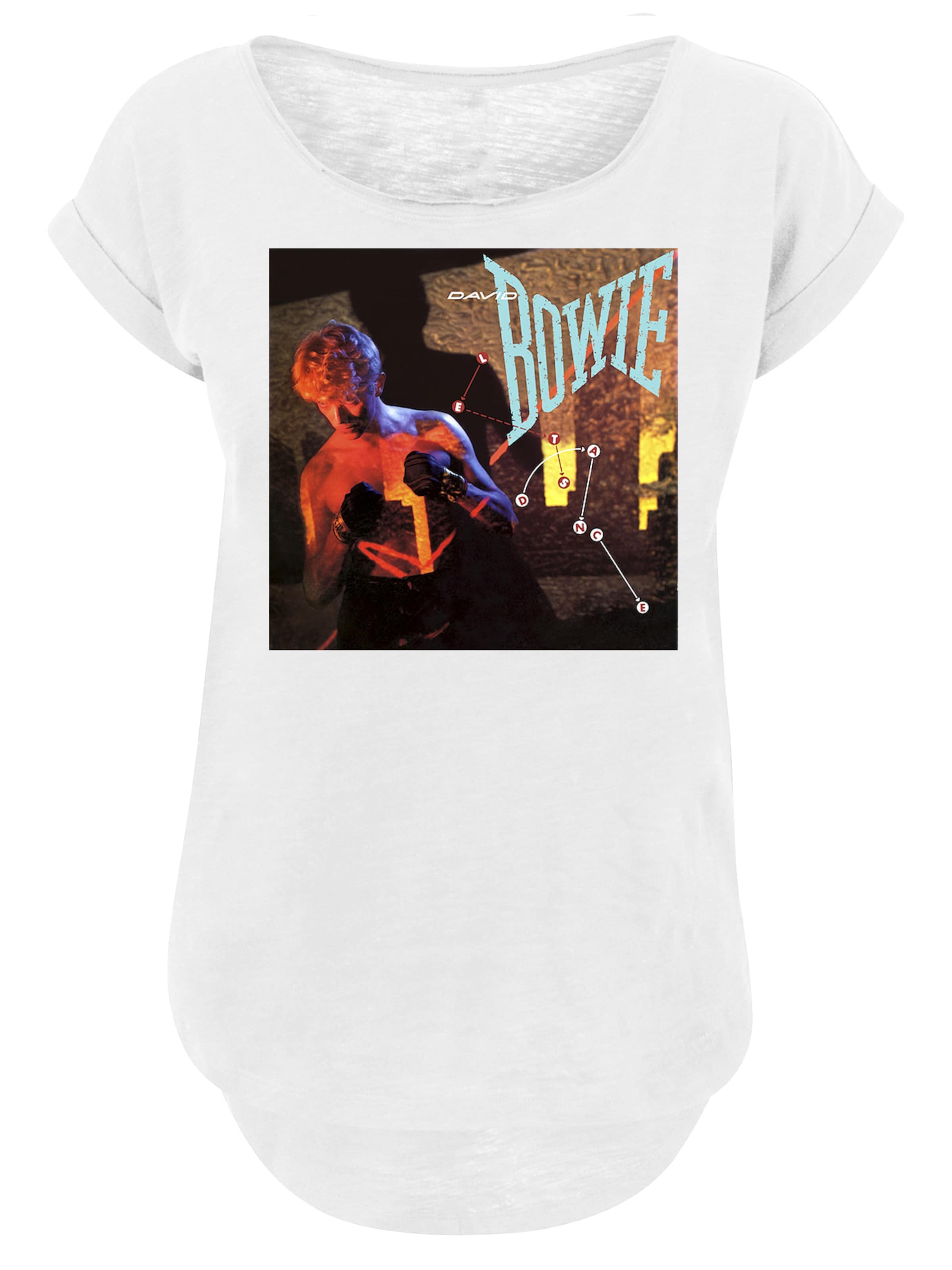F4NT4STIC Shirt 'David Bowie Let's Dance Album Cover' in Wit: voorkant