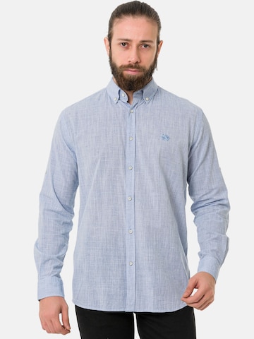 Coupe slim Chemise 'CH199' CIPO & BAXX en bleu : devant