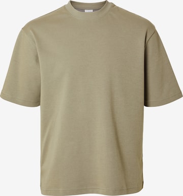 T-Shirt 'OSCAR' SELECTED HOMME en gris : devant