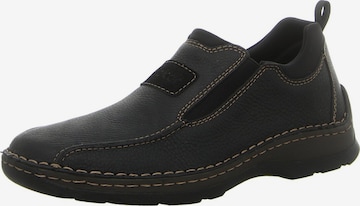 Rieker Slip-ons 'Slipper Herren 8009-00000081--. 1 Echtleder in schwarz' in Black: front