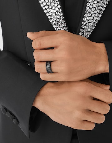 Philipp Plein Jewellery Ring 'Gothic Tag' in Black: front