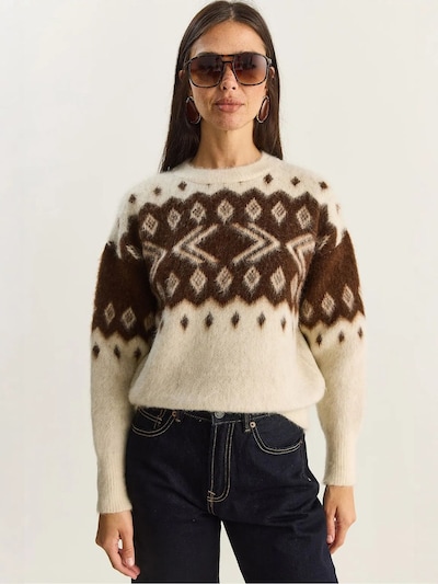 Pullover 'Pullover' in S-L Bianco Lucci di colore marrone, Visualizzazione prodotti