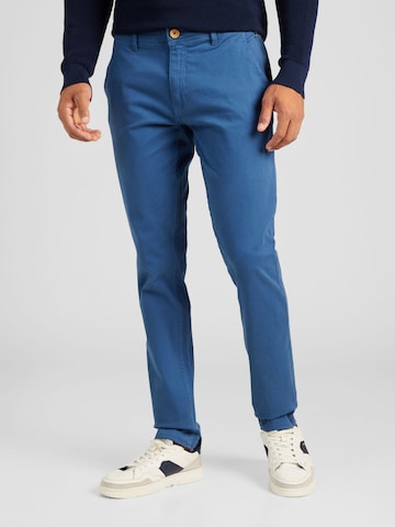 Coupe slim Pantalon chino BLEND en bleu : devant