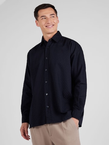 BOSS Black Regular fit Button Up Shirt 'DREW' in Blue: front