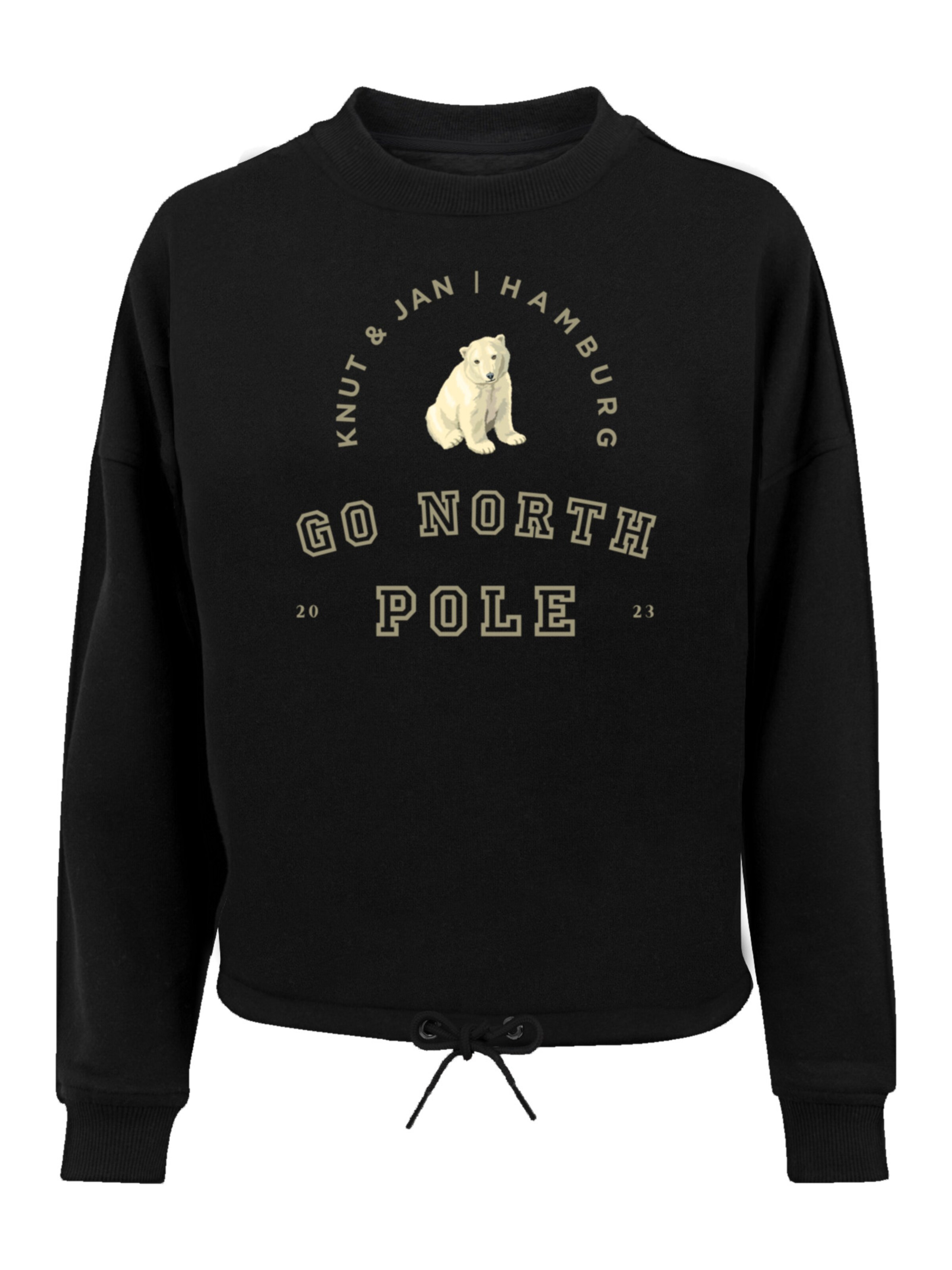 Sweat-shirt 'Eisbär Knut & Jan Hamburg' F4NT4STIC en noir : devant