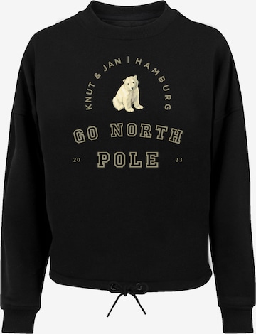 Sweat-shirt 'Eisbär Knut & Jan Hamburg' F4NT4STIC en noir : devant