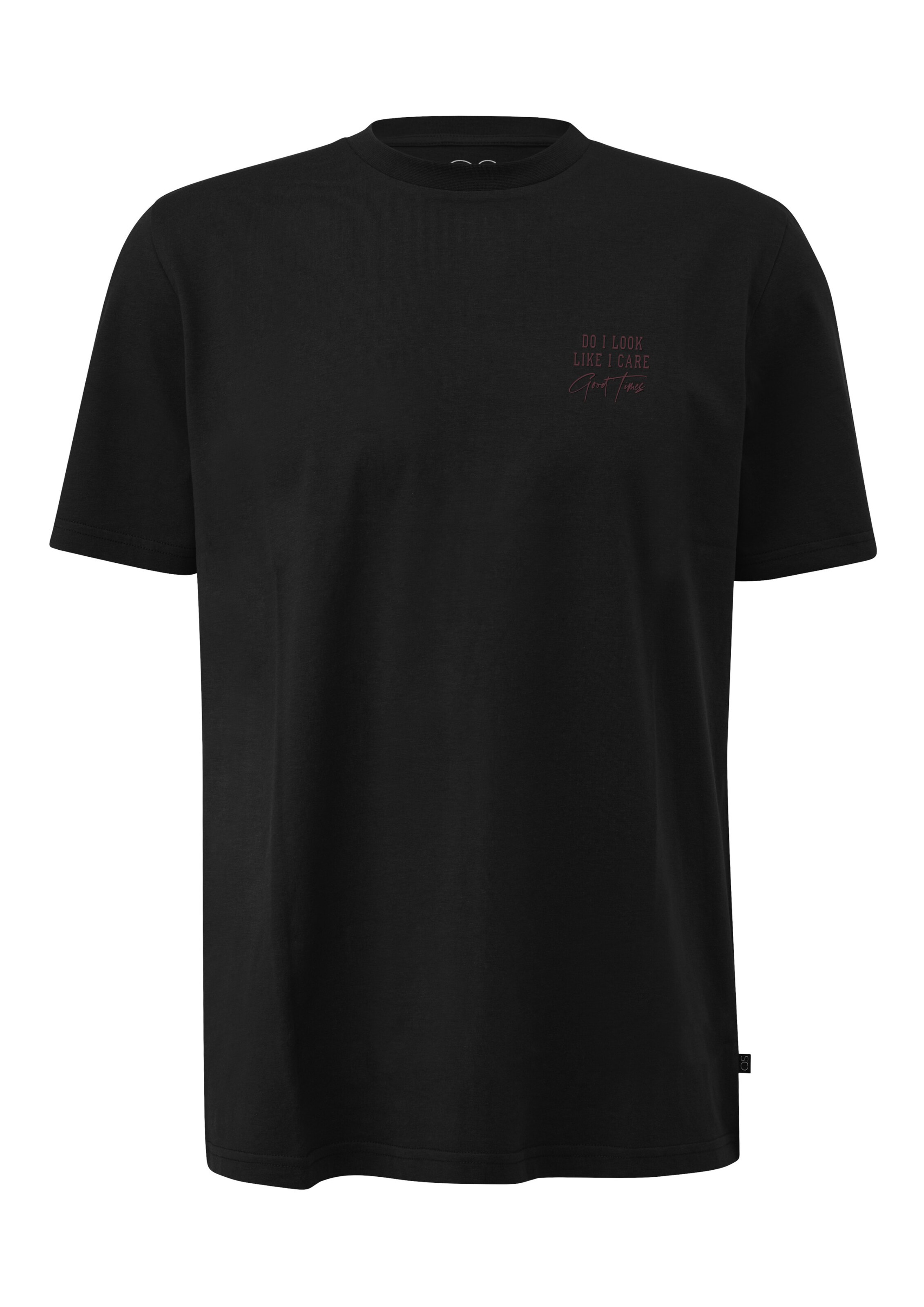 T-Shirt QS en noir : devant