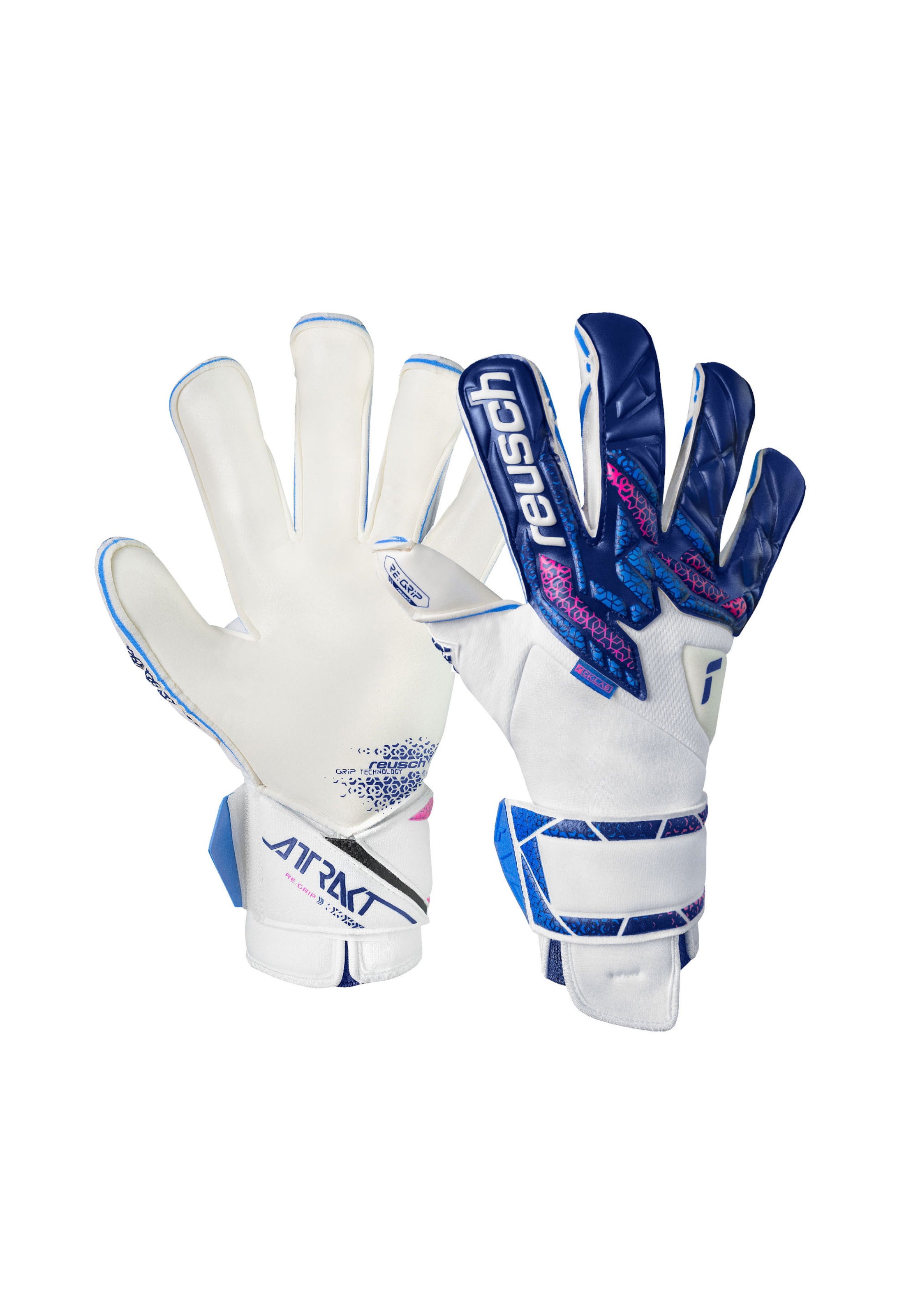 REUSCH Sporthandschoenen 'Attrakt Re:Grip Evolution' in de kleur Donkerblauw / Wit, Productweergave
