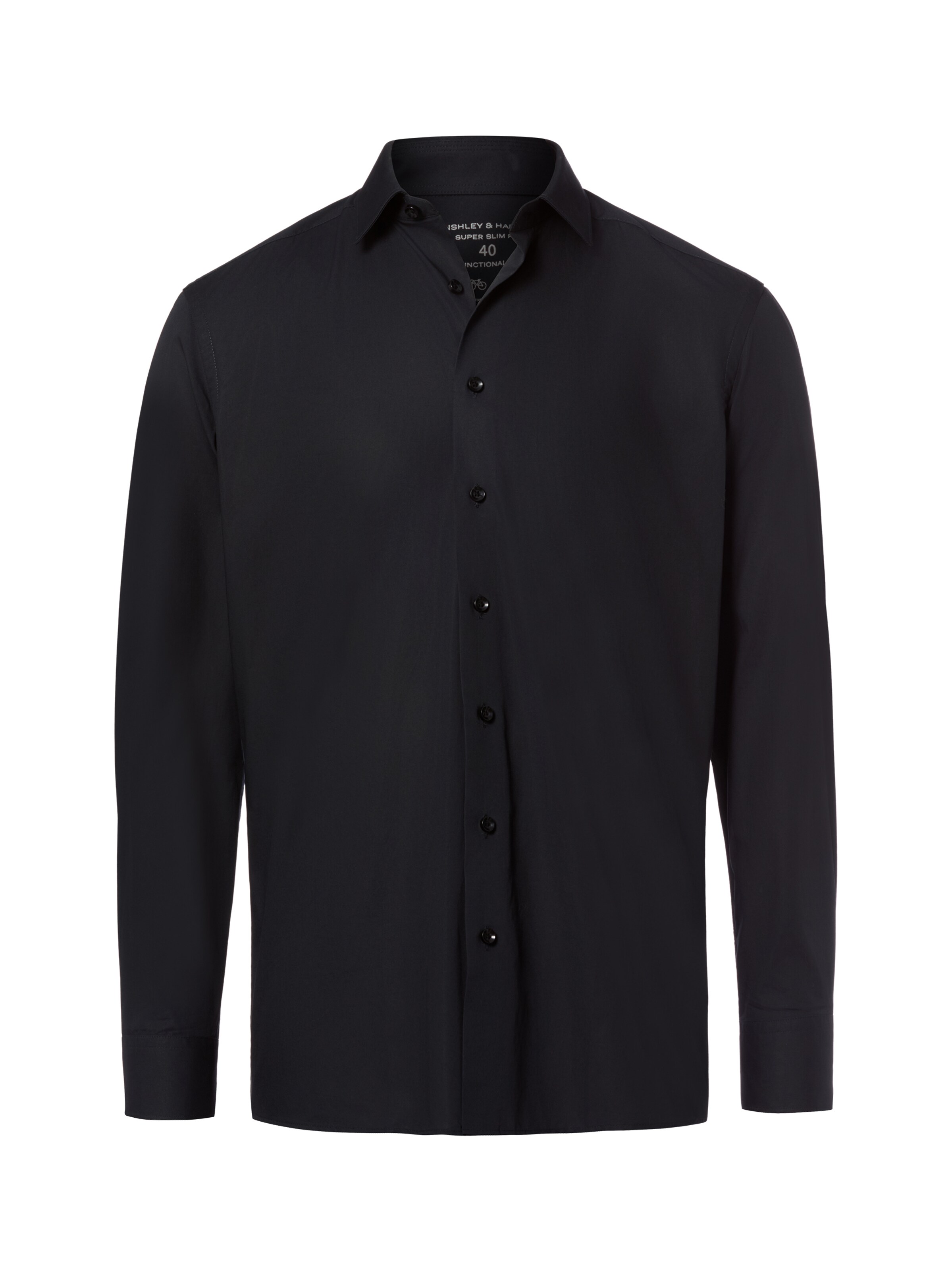 Finshley & Harding Regular fit Business shirt in Black: front
