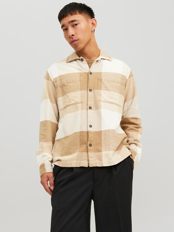 JACK & JONES Comfort fit Button Up Shirt 'Pete' in White: front
