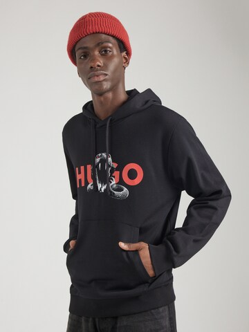 HUGO Sweatshirt 'Dueleyo' in Zwart: voorkant