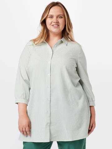 KAFFE CURVE Blouse 'Sukia' in Groen: voorkant